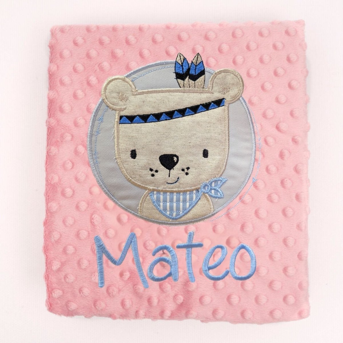 Manta Bebe personalizada Osito Indio - Nanetes