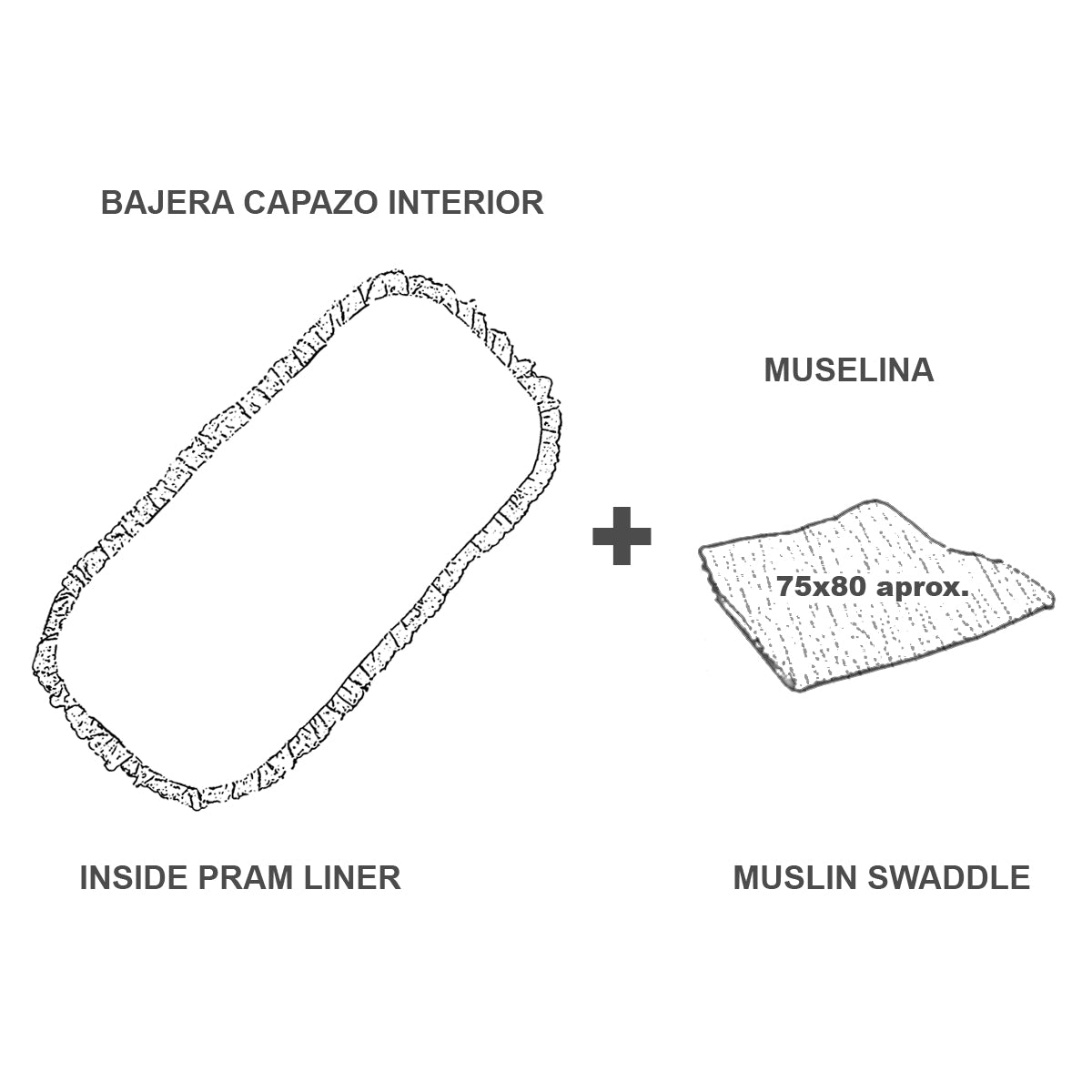 Colchoneta capazo+muselina Telma Uzturre - Nanetes
