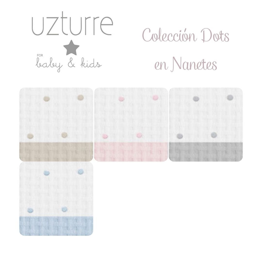 Colcha capazo Reversible Dots Uzturre - Nanetes