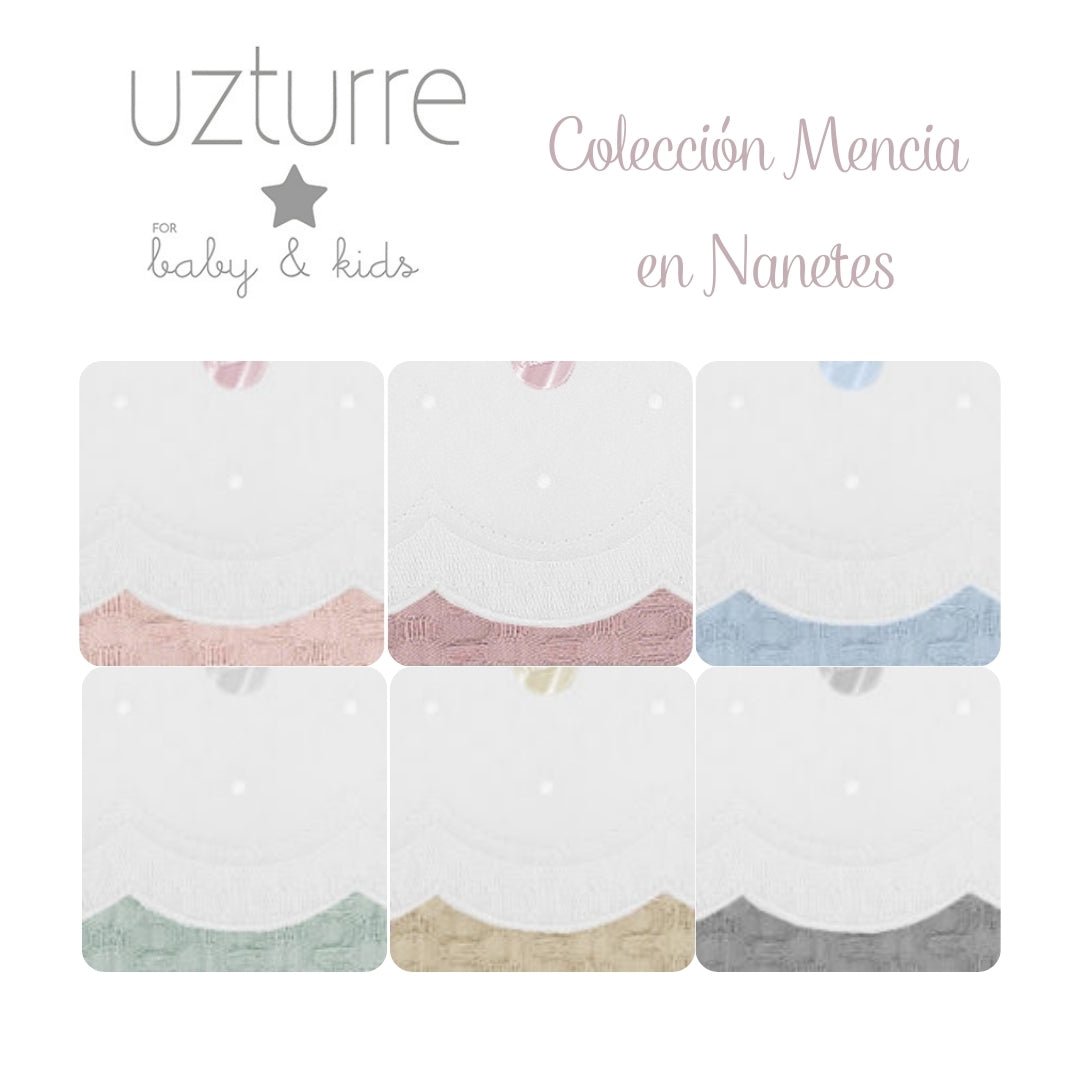 Colcha+ Protector cuna Mencia Puntilla Uzturre - Nanetes