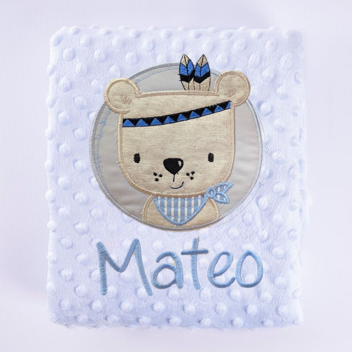 Manta Bebe personalizada Osito Indio - Nanetes