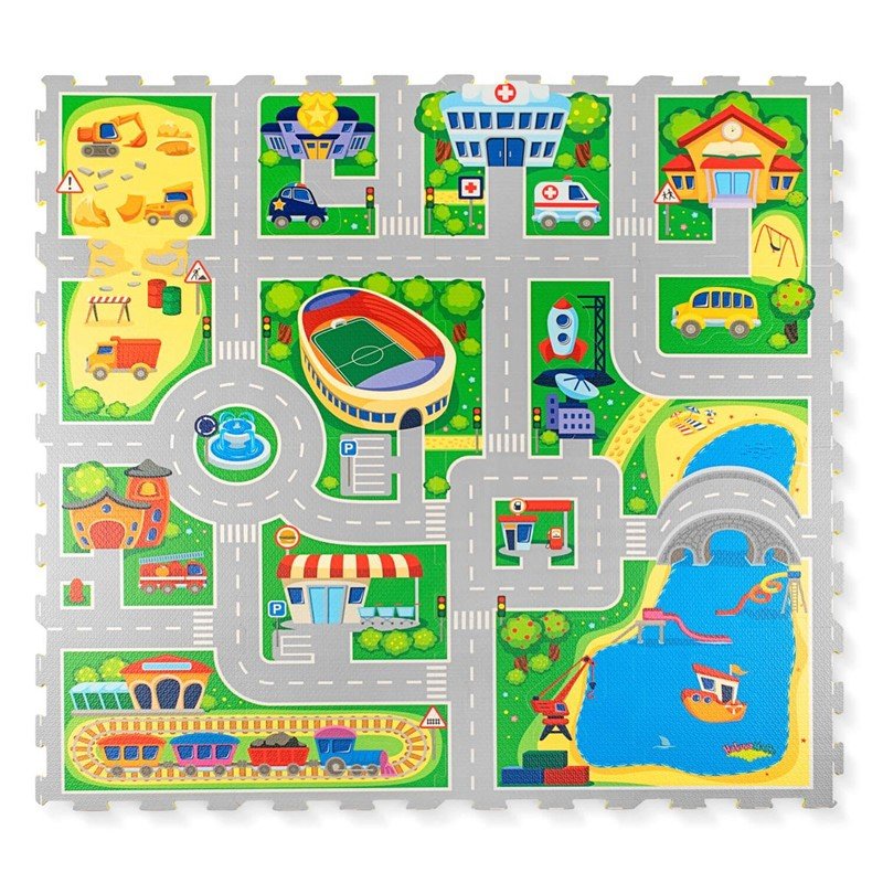 Alfombra Puzzle Infantil Carreteras - Nanetes