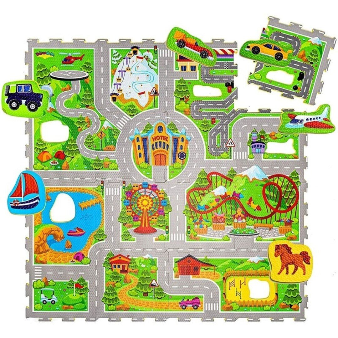 Alfombra Puzzle Infantil Carreteras - Nanetes