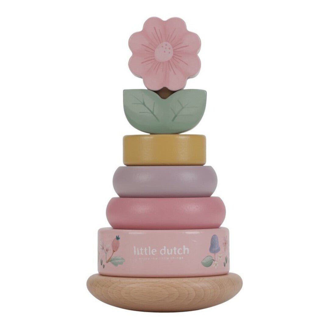 Torre apilable madera Montessori rosa Little Duch - Nanetes
