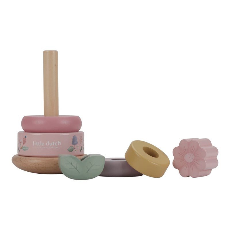 Torre apilable madera Montessori rosa Little Duch - Nanetes