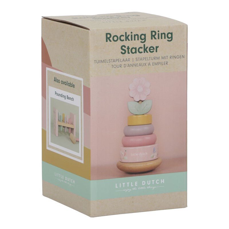 Torre apilable madera Montessori rosa Little Duch - Nanetes