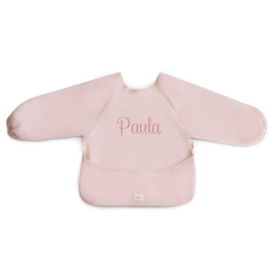 Babero con mangas rosa blush - Nanetes
