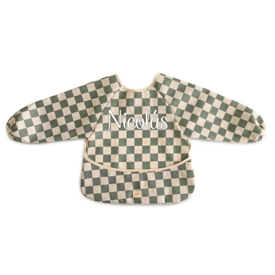 Babero con mangas Cuadritos - Nanetes