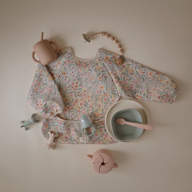 Babero con mangas Pastel Blooms - Nanetes