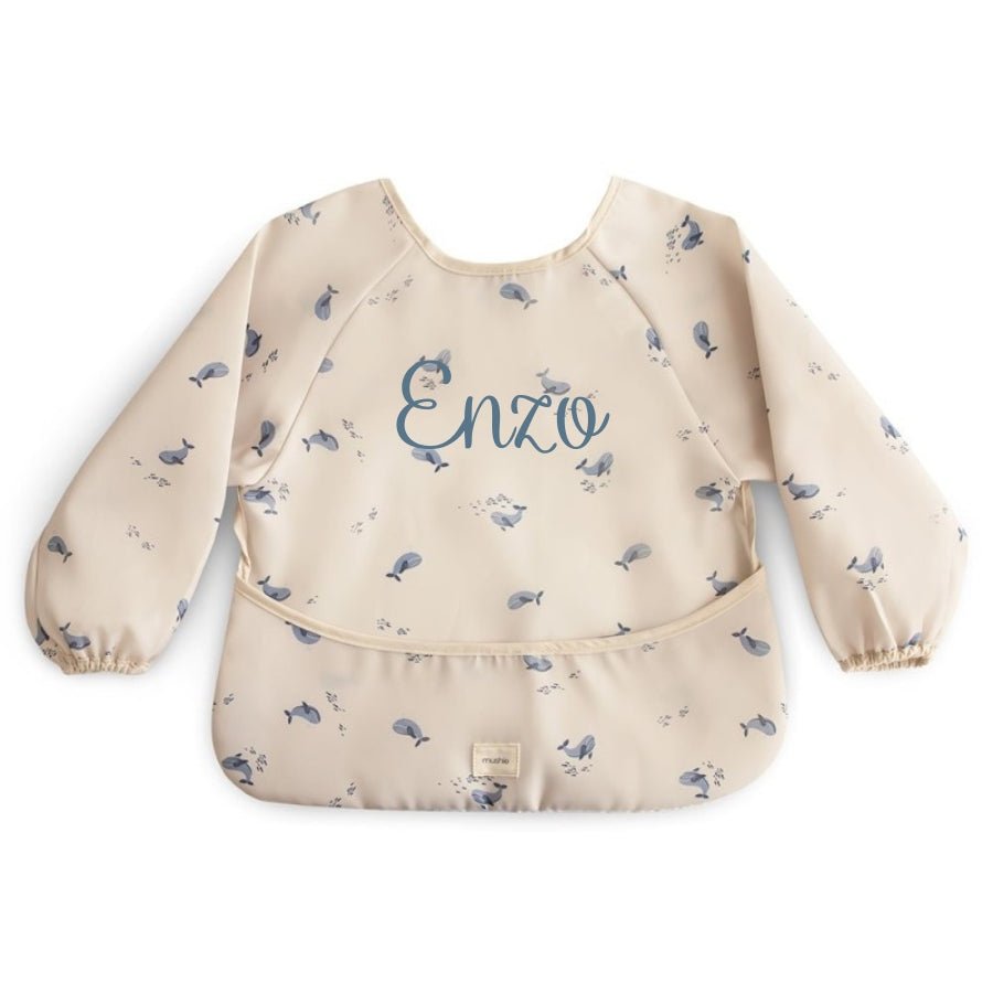 Babero con mangas Whales - Nanetes