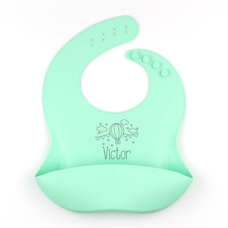 Babero Silicona Personalizado Globo - Nanetes