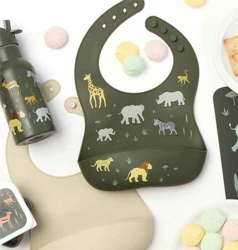 Pack x2 Baberos Silicona Savanna - Nanetes