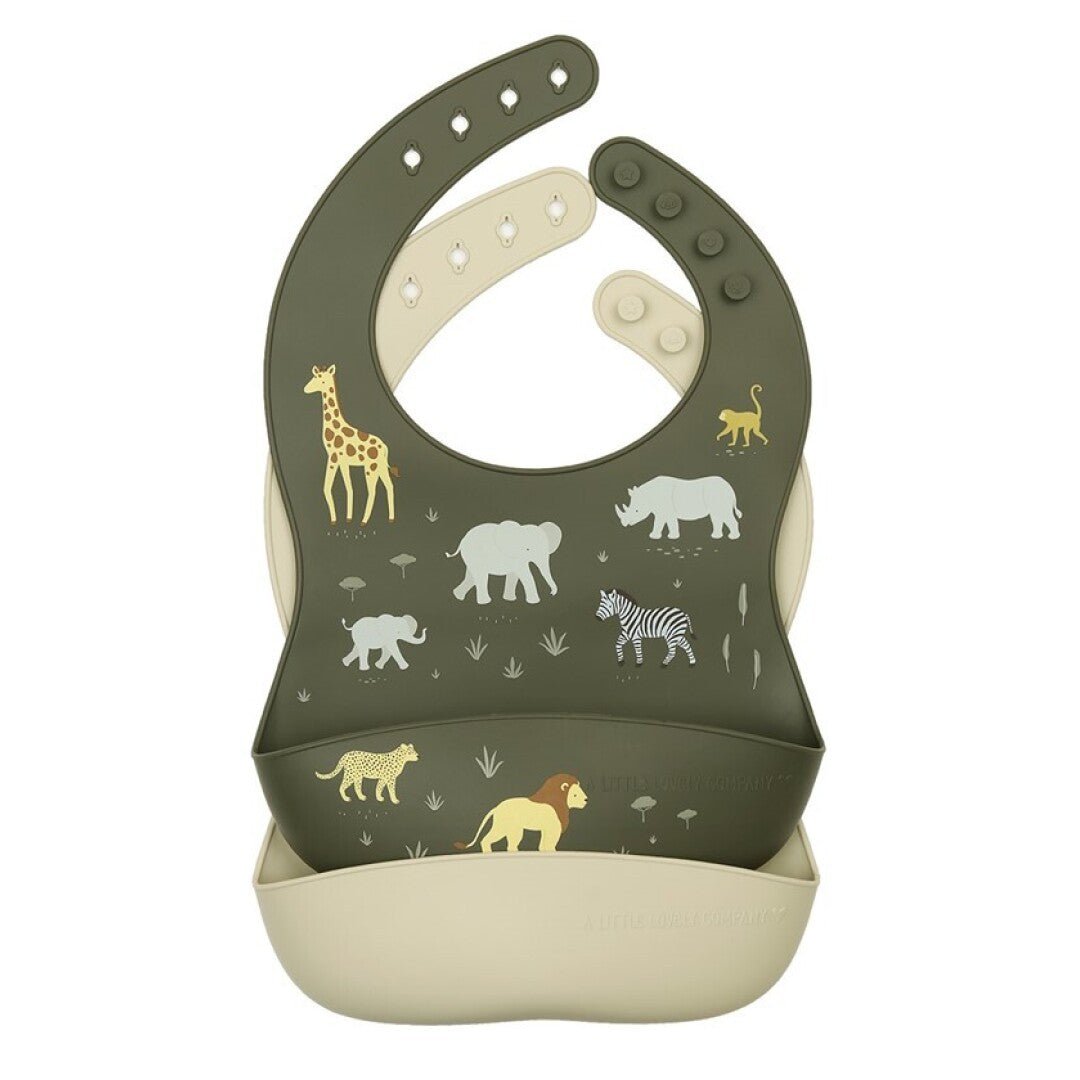 Pack x2 Baberos Silicona Savanna - Nanetes