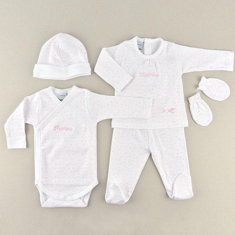 Primera Puesta Bebé Paritorio Personalizada estrellas rosa - Nanetes #