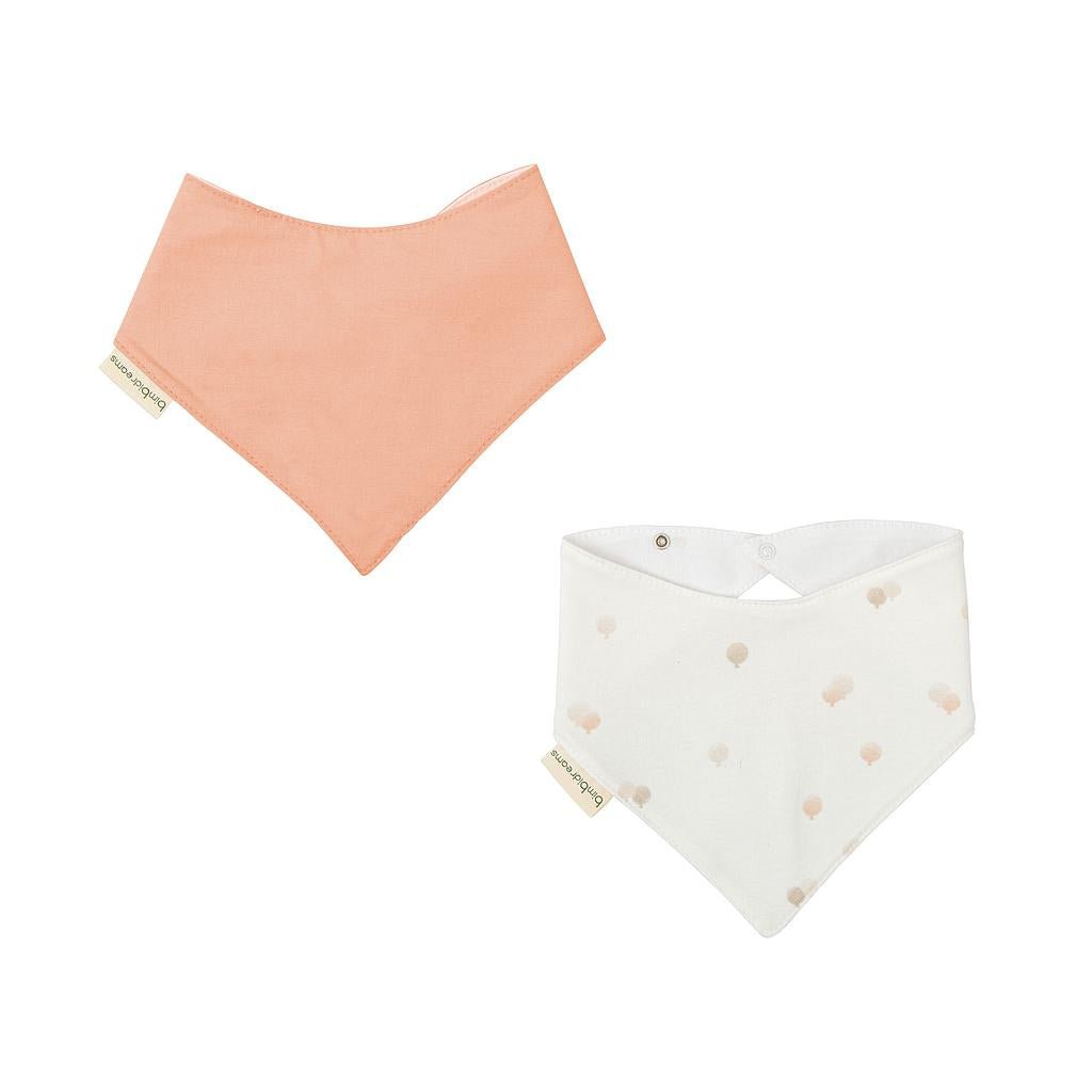 Pack x2 baberos bandana Ciel salmon Bimbi - Nanetes