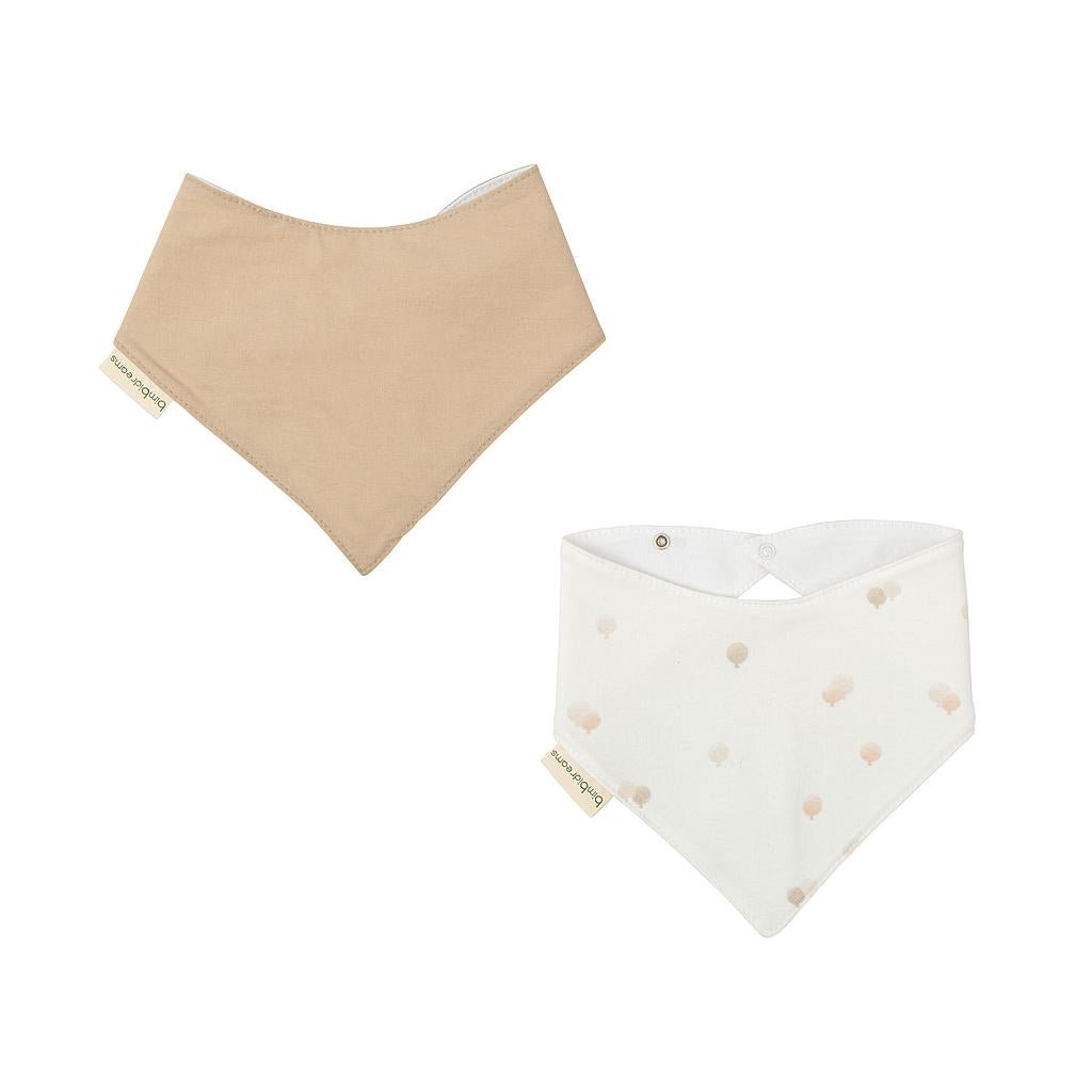 Pack x2 baberos bandana Ciel beige Bimbi - Nanetes