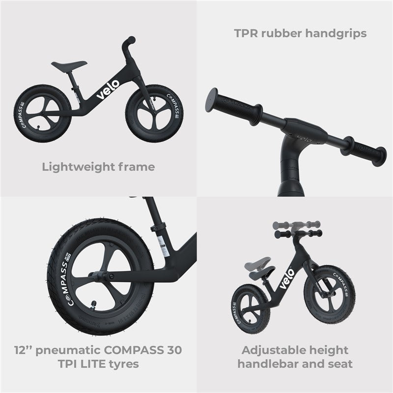 Bicicleta de equilibrio sin pedales Yvelo Pro negra - Nanetes