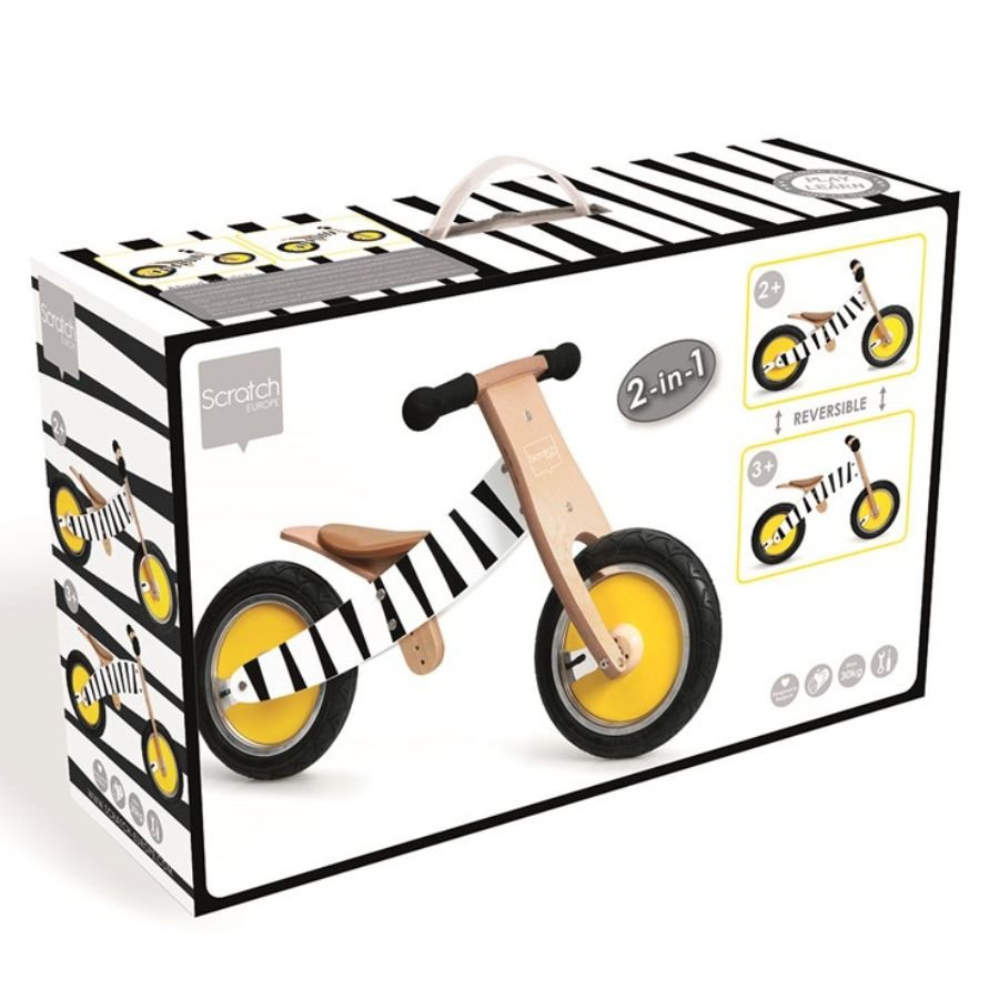 Bicicleta de equilibrio Evolutiva Cebra Scratch - Nanetes