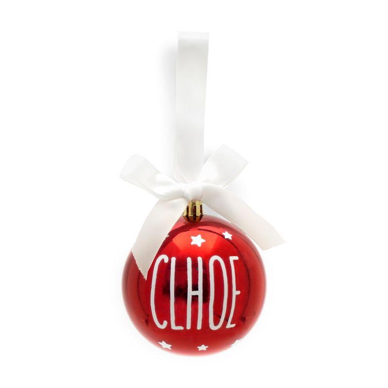 Bola de Navidad Personalizada Lazo Roja - Nanetes #