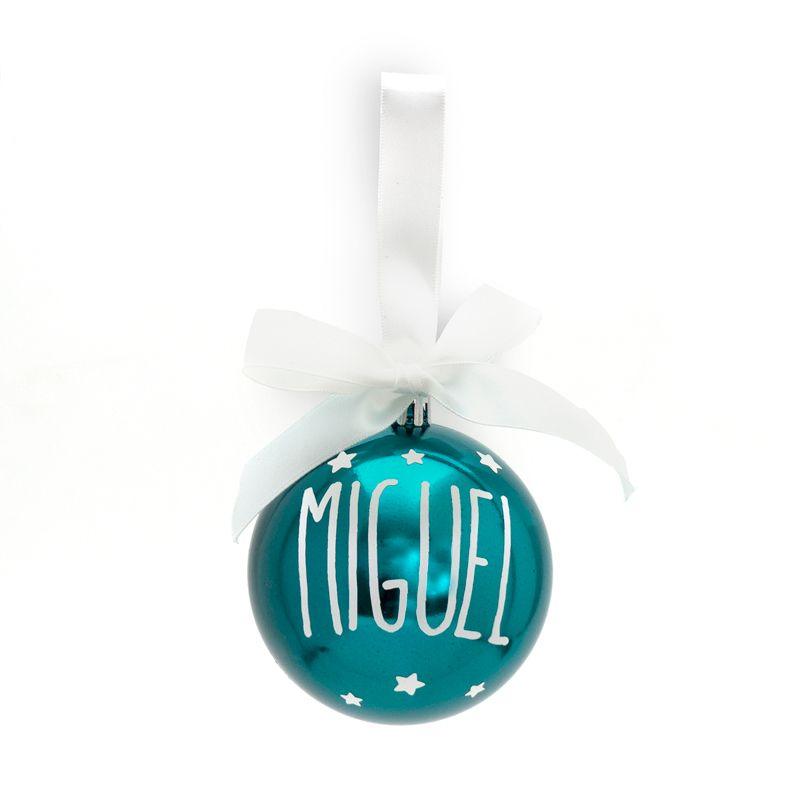 Bola de Navidad Personalizada Lazo Verde - Nanetes #