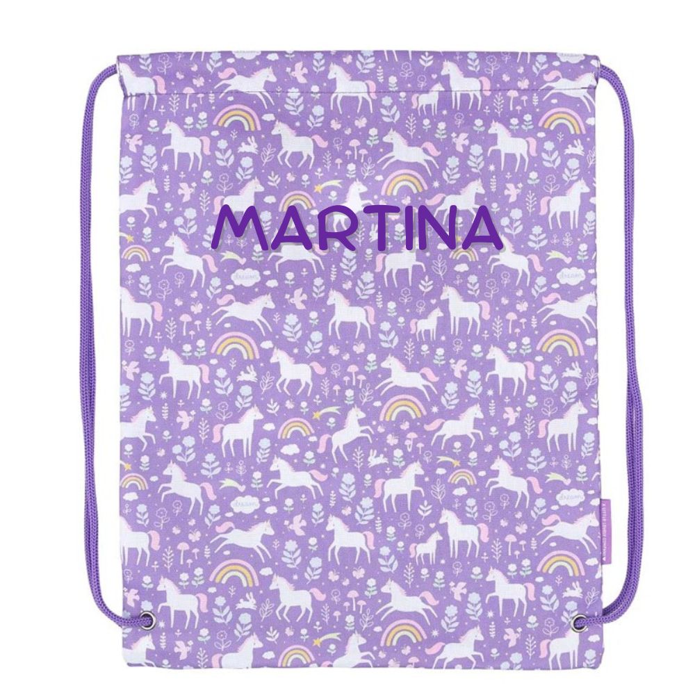 Bolsa Tela petate infantil Unicornios - Nanetes