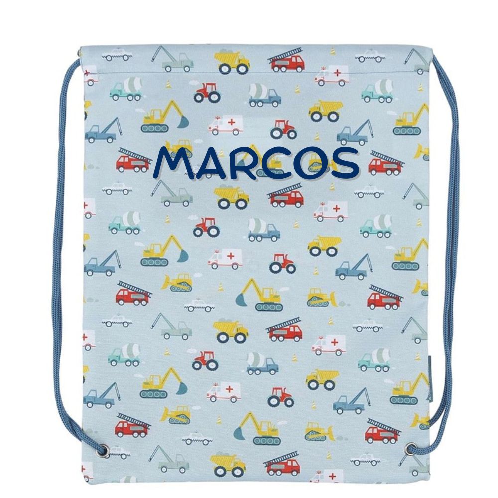 Bolsa Tela petate infantil Vehiculos - Nanetes