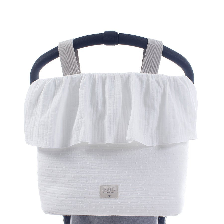 Bolso Talega Volante PLumeti blanco Luisa Uzturre - Nanetes