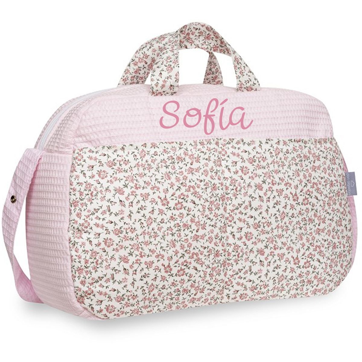 Bolso Maternidad Personalizado Tela Flores - Nanetes