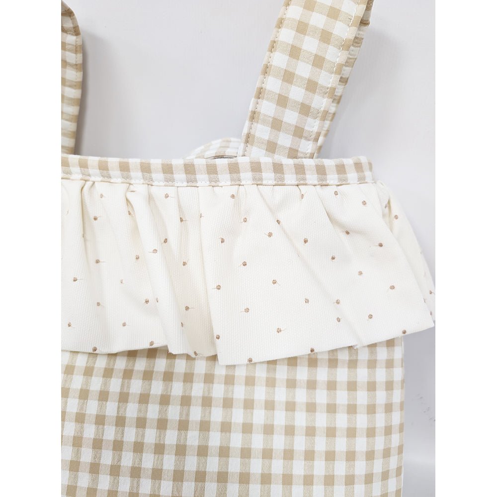 Bolso Bebe Bombonera Vichy beige Nanetes - Nanetes