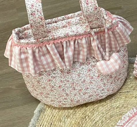 Bolso Bebe Bombonera Vichy Flores maquillaje Nanetes - Nanetes
