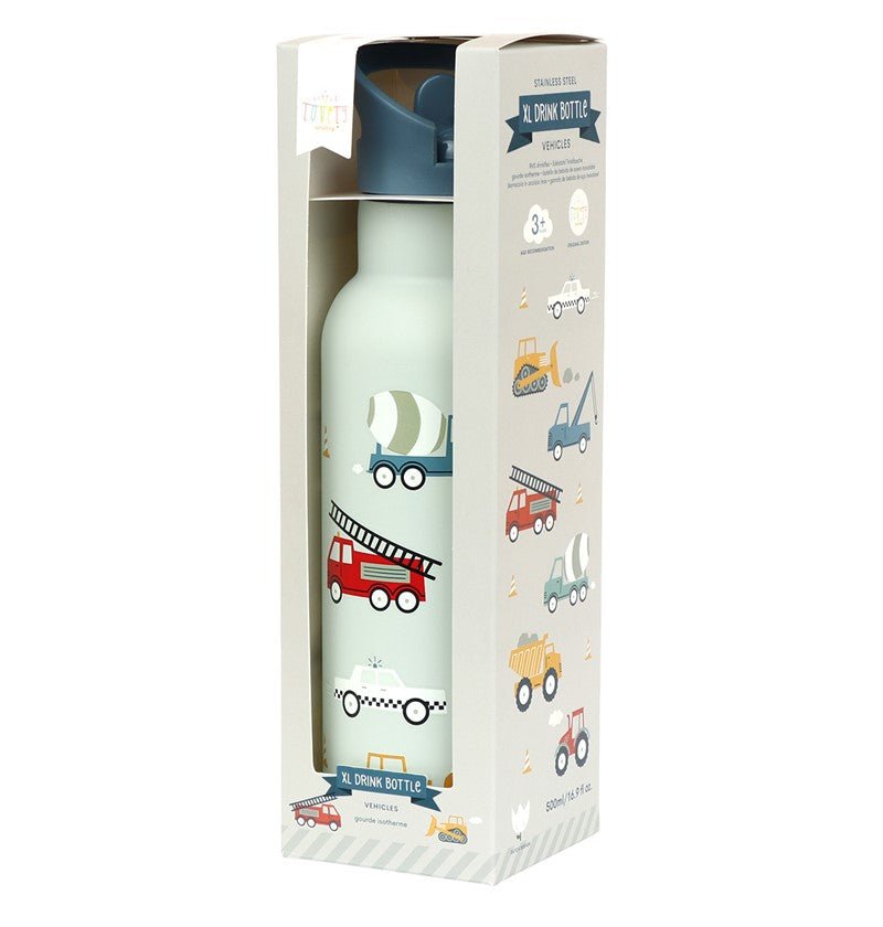 Botella infantil acero 500 ml Vehiculos - Nanetes