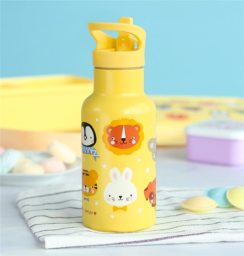 Botella infantil acero 350 ml Animalitos Amarillo