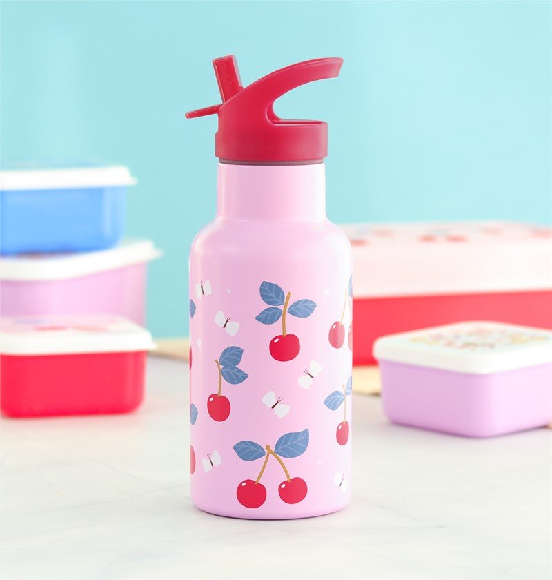 Botella infantil acero 350 ml Cerezas - Nanetes