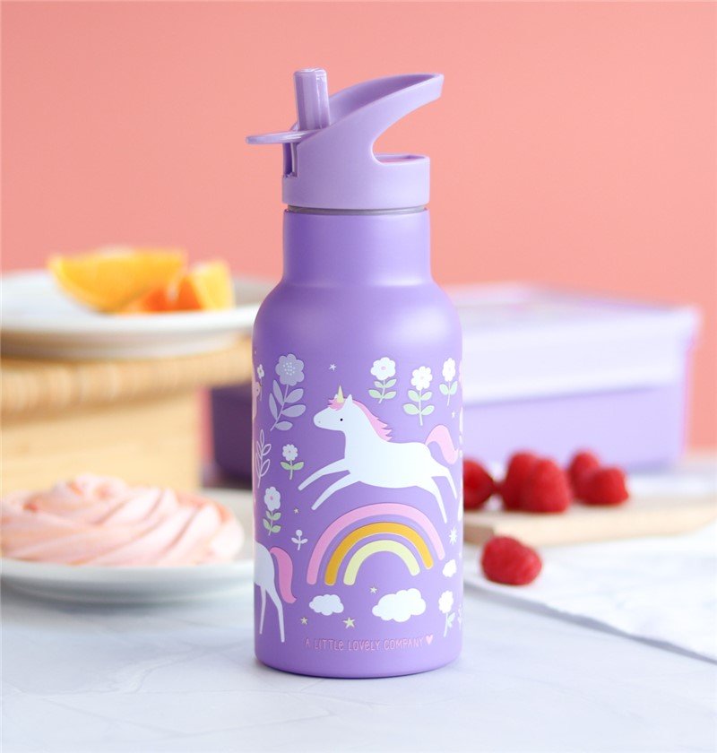Botella infantil acero 350 ml Unicornio - Nanetes