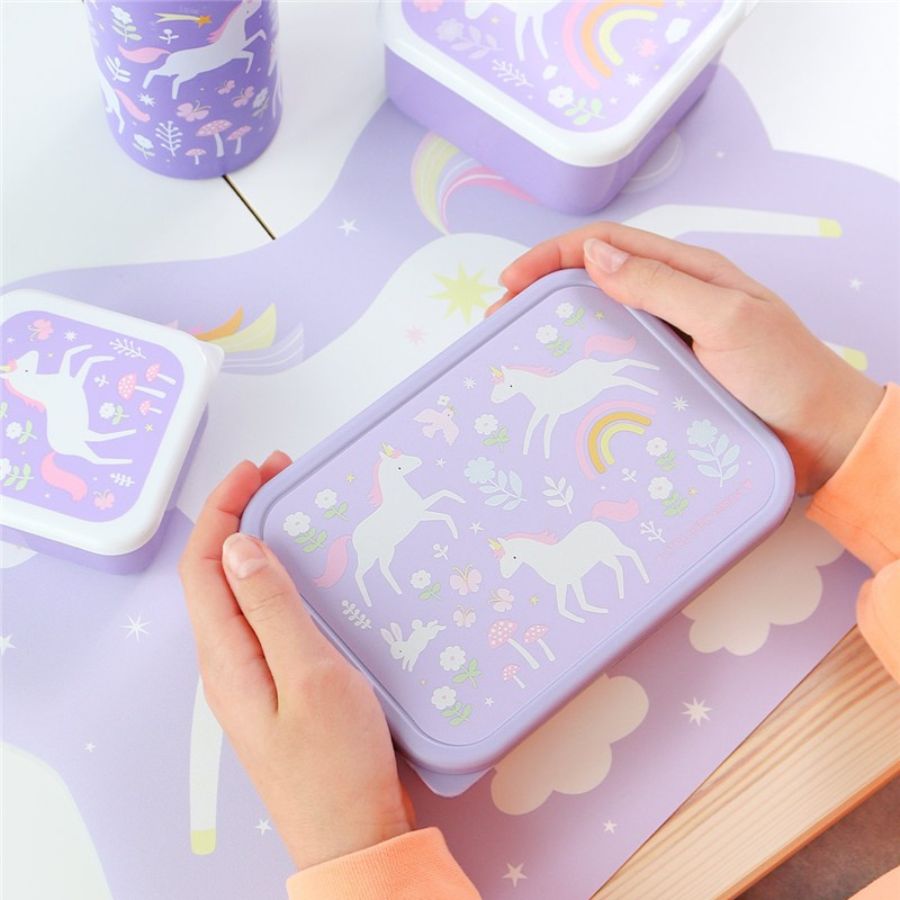Fiambrera Acero Almuerzo Infantil Unicornios