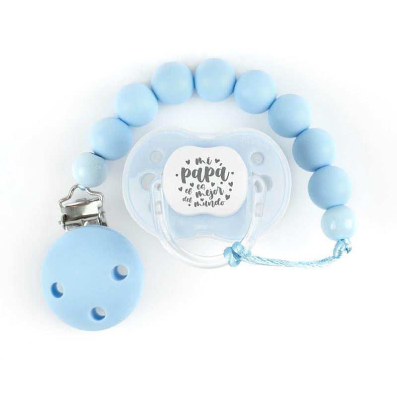 Chupete y Chupetero Silicona Mi papá el mejor - Nanetes #