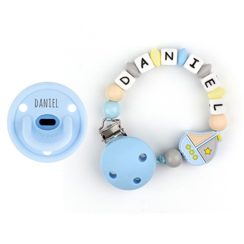Chupete y Chupetero Personalizados Barquito - Nanetes