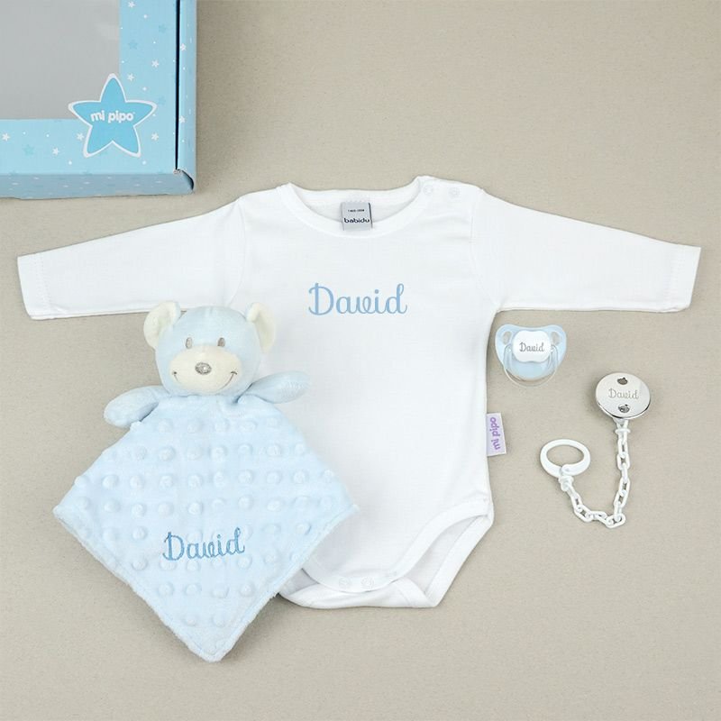 Caja Regalo Bebé Personalizada Medium Azul - Nanetes