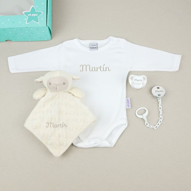 Caja Regalo Bebé Personalizada Medium Beige - Nanetes