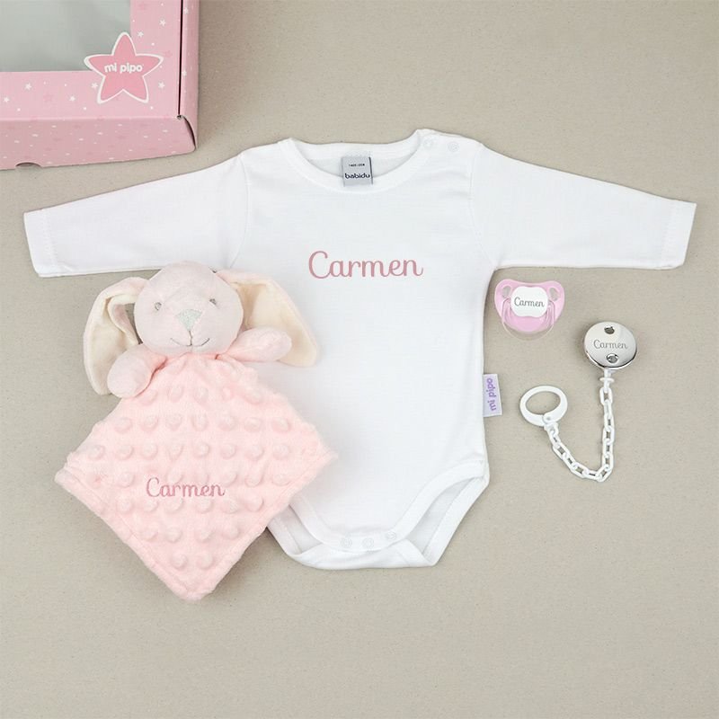 Caja Regalo Bebé Personalizada Medium Rosa - Nanetes