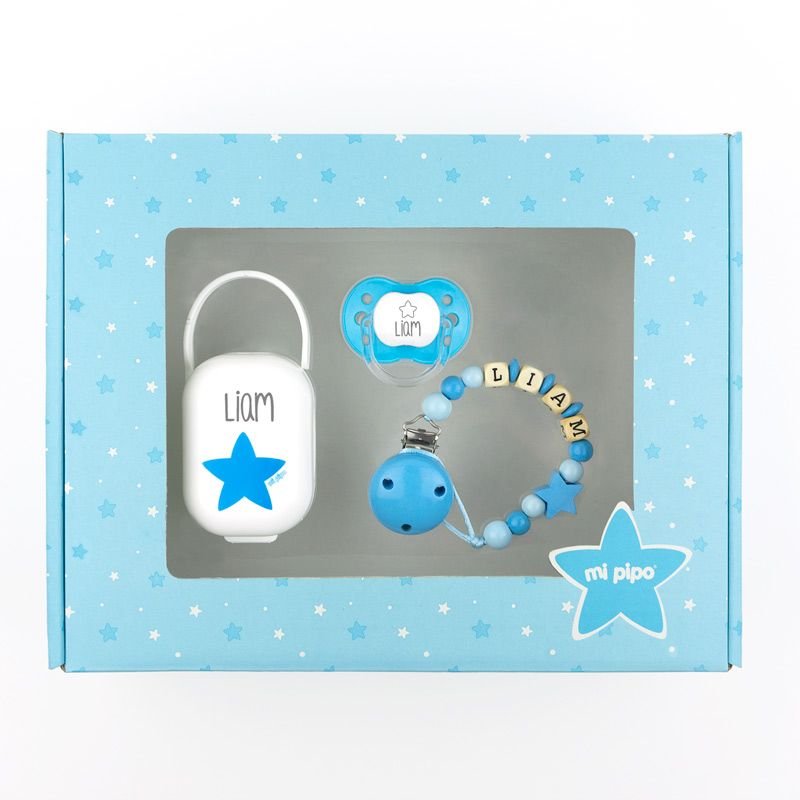 Caja Regalo Bebé Personalizada Estrella pitufo - Nanetes