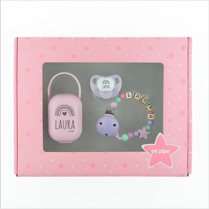 Caja Regalo Bebé Personalizada Baby malva - Nanetes