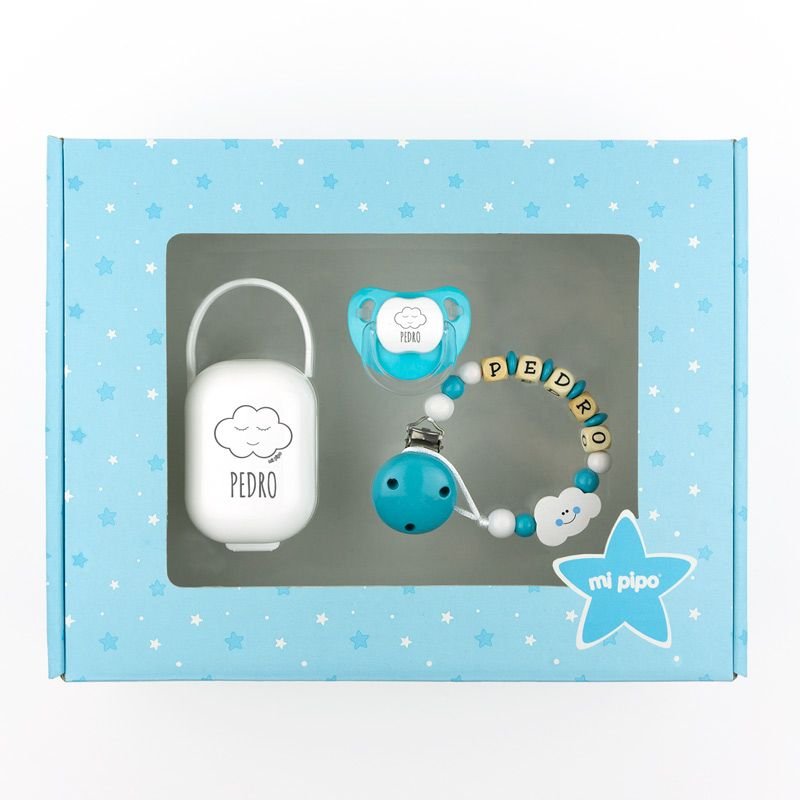 Caja Regalo Bebé Personalizada Nube azul - Nanetes