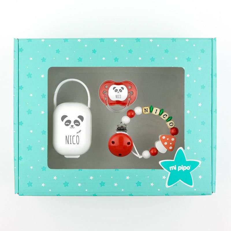 Caja Regalo Bebé Personalizada Seta roja - Nanetes