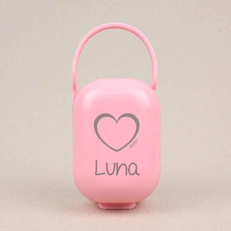 Caja Portachupetes Corazón Rosa/Plata Mi Pipo - Nanetes