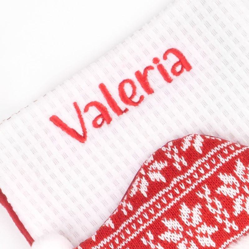 Calcetin Navideño Personalizado Punto Papa Noel - Nanetes