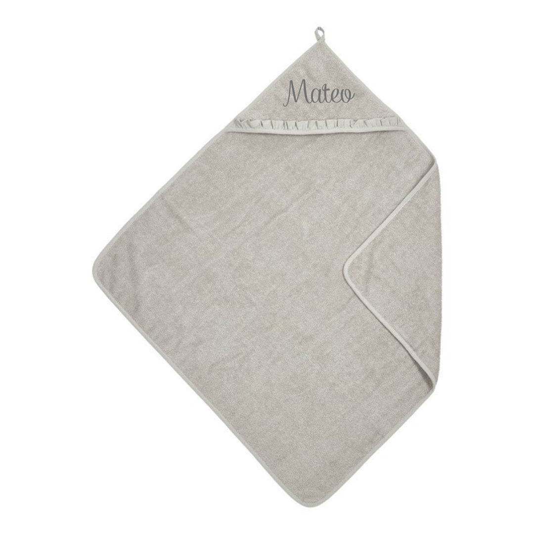 Capa Baño Bebé Personalizada Gris - Nanetes