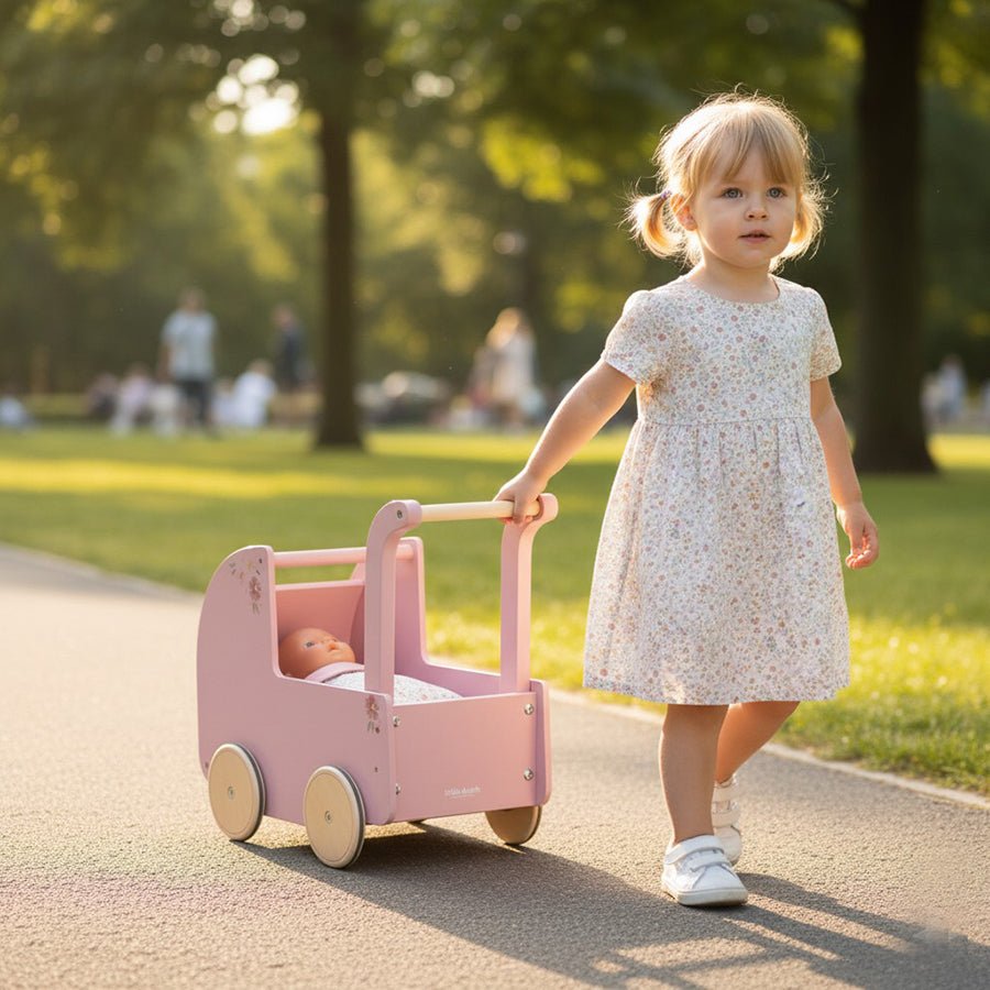 Carrito muñecas Madera Rosa Little Duch - Nanetes