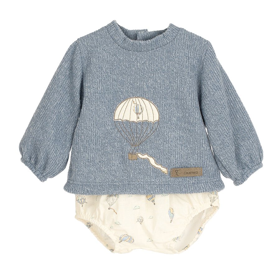 Conjunto Bebé Pololo Anemoi Azul Calamaro - Nanetes