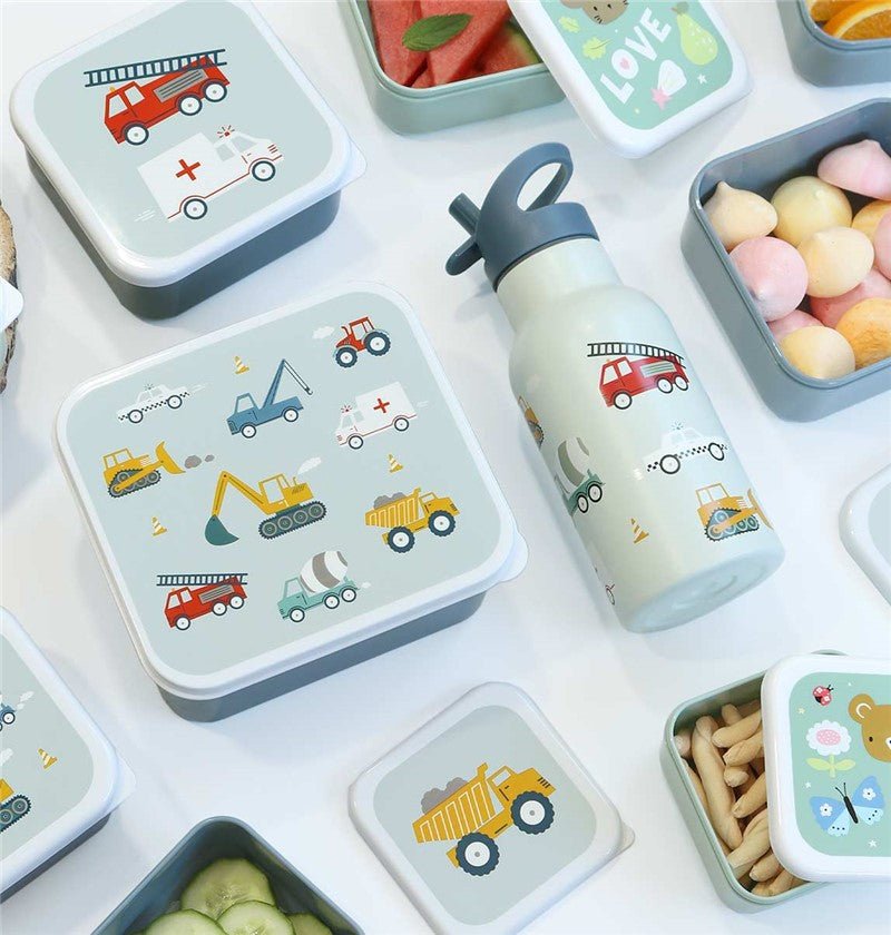 Set x4 fiambreras infantiles Vehiculos - Nanetes